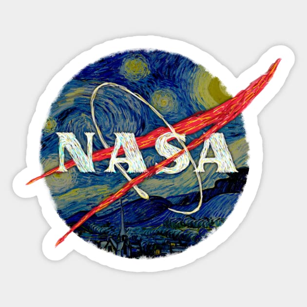 Nasa Starry Night Sticker by Bomdesignz